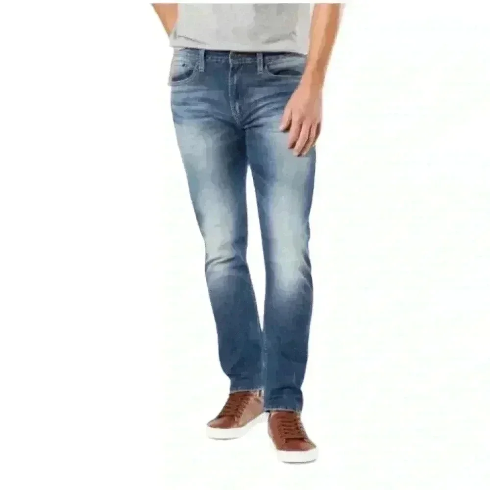 DENIZEN from Levi's 208 Faded Blue Regular Fit Tapered Leg Denim Jeans